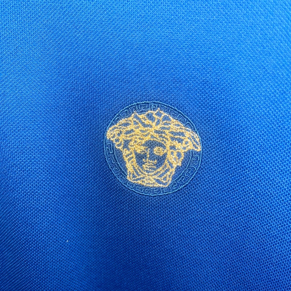 Mens Versace Royal Blue & gold  Polo shirt